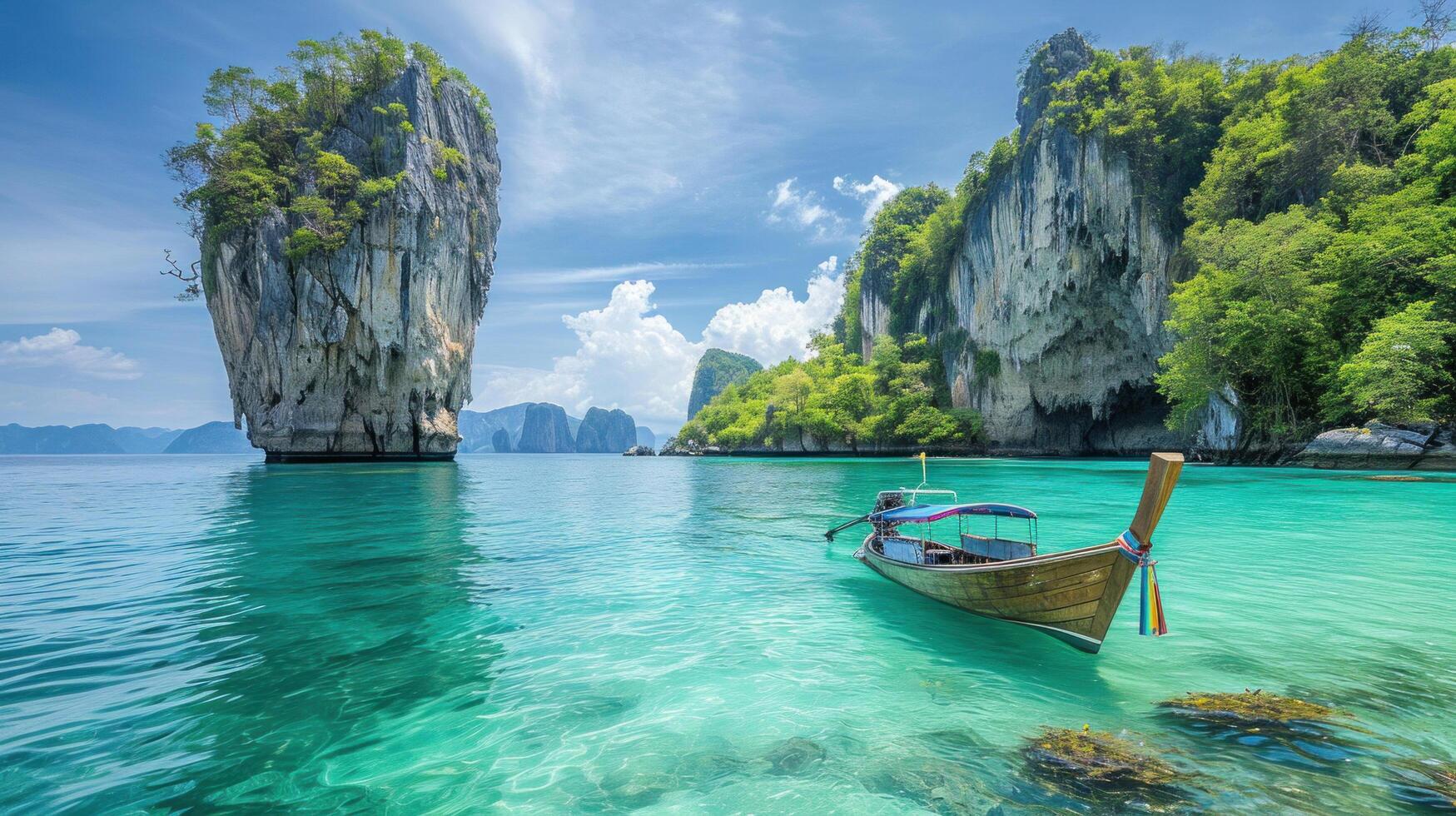 ai generated travelling to thailand advertisment background with copy space free photo